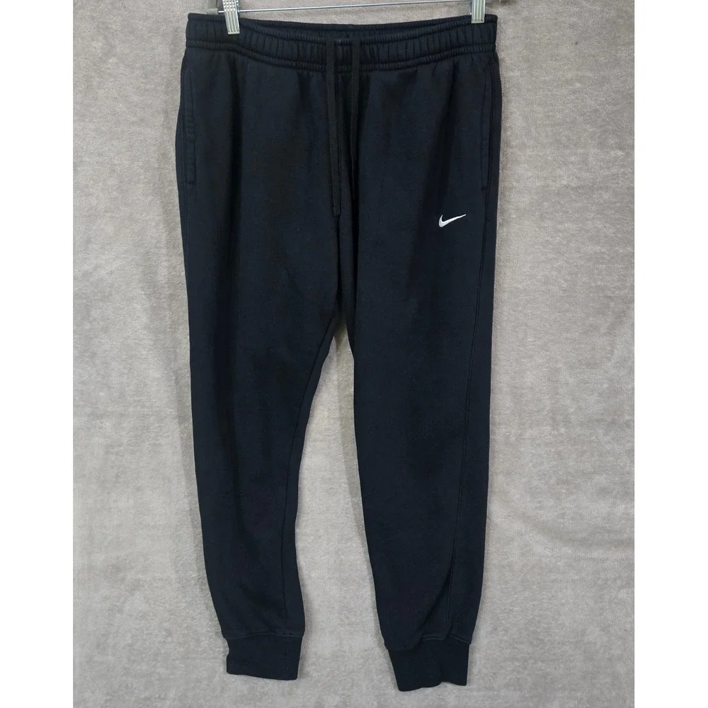 Nike Joggers‎ Mens Large Black Club Fleece Athletic Gym Training Sportswear